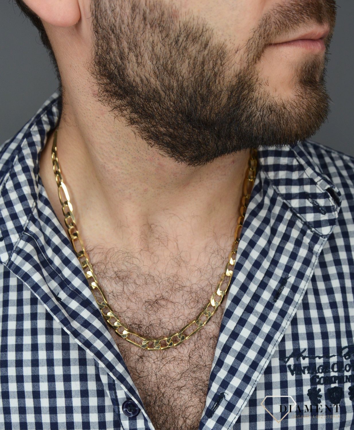 Złoty łańcuszek 585 Figaro 8 mm DIA-LAN-1139-585 8mm ✅ Złoty łańcuszek o splocie figaro ✅.jpg